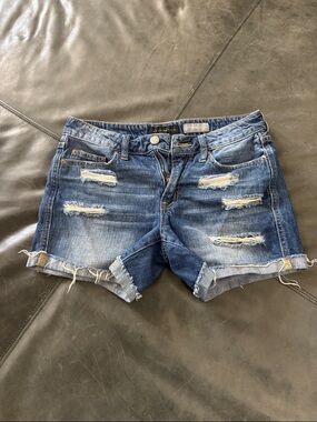 Aeropostale Tomboy Light Blue Denim Distressed Shorts